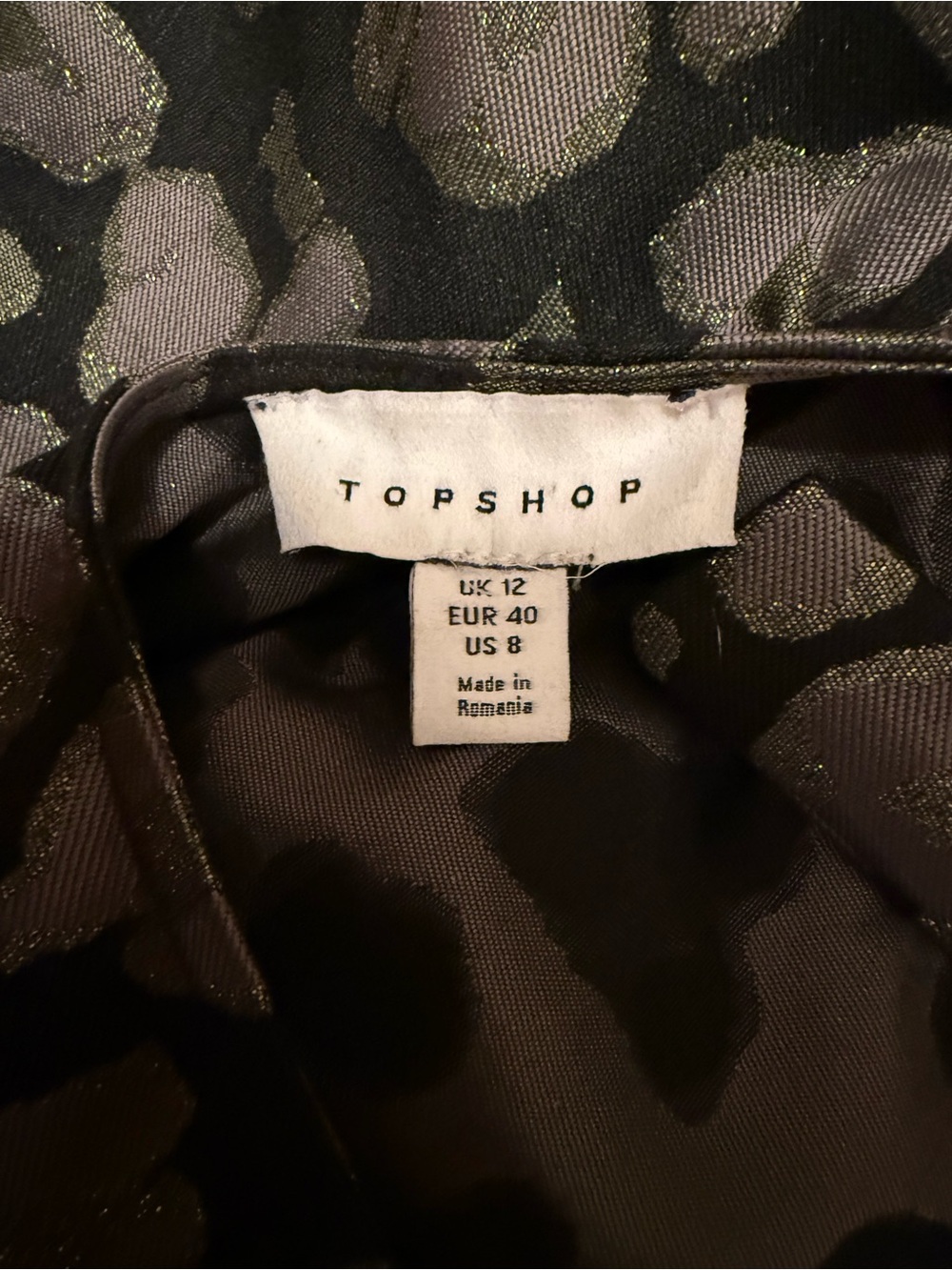 Topshop Black and Olive Patterned Shift Dress - Women - Picture 5 of 5
